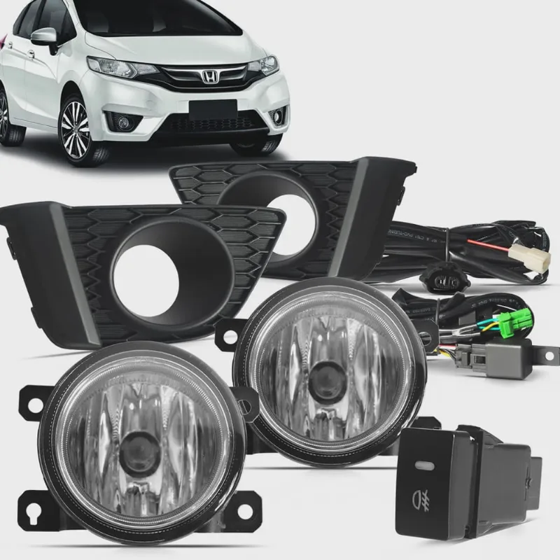 Kit Farol Neblina Milha New Fit 2015 2016 2017 Moldura Preta