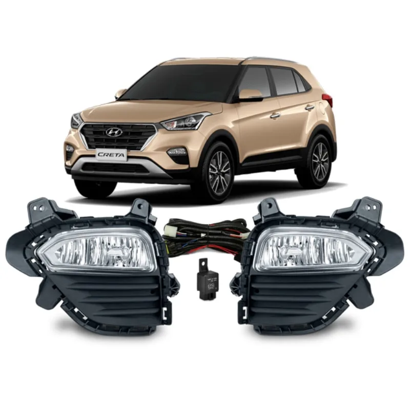 Kit Farol Milha Neblina Hyundai Creta 17 A 19 Botao Original