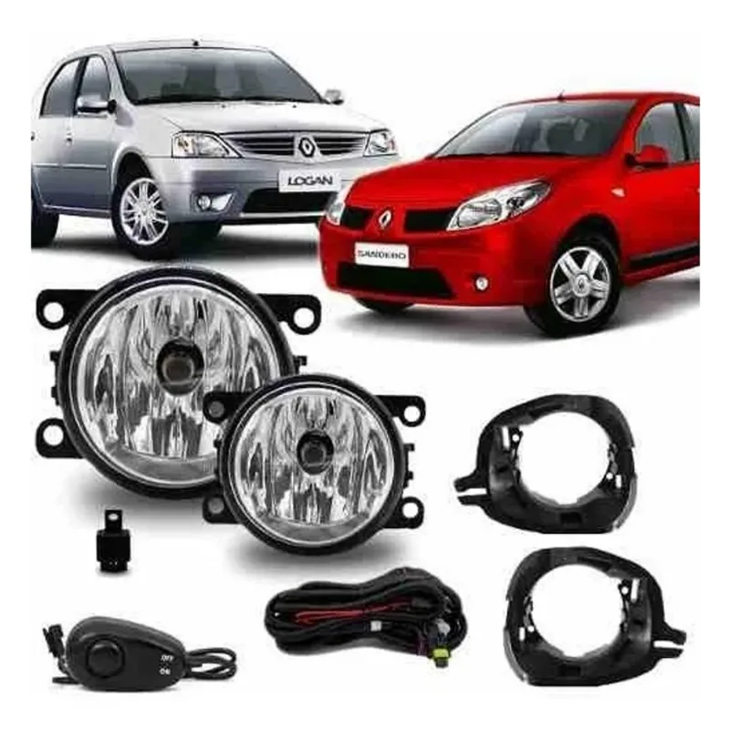 Kit Farol Neblina Logan Sandero 07 A 11 Clio Duster 13 A 16