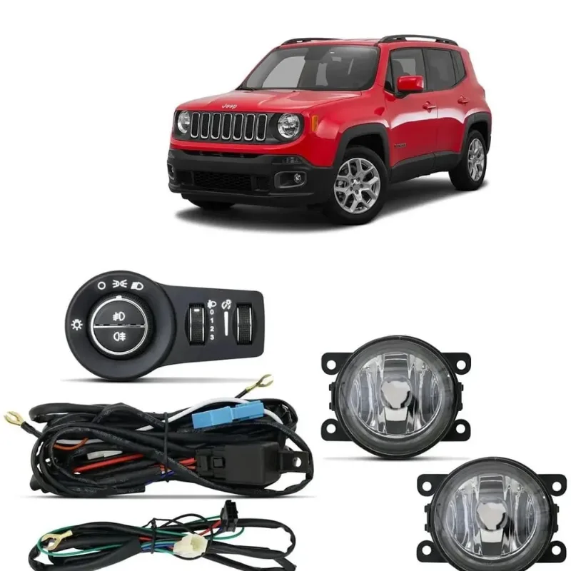 Kit Farol Neblina Milha Renegade 2019 2020 2021 Botão Modelo Original