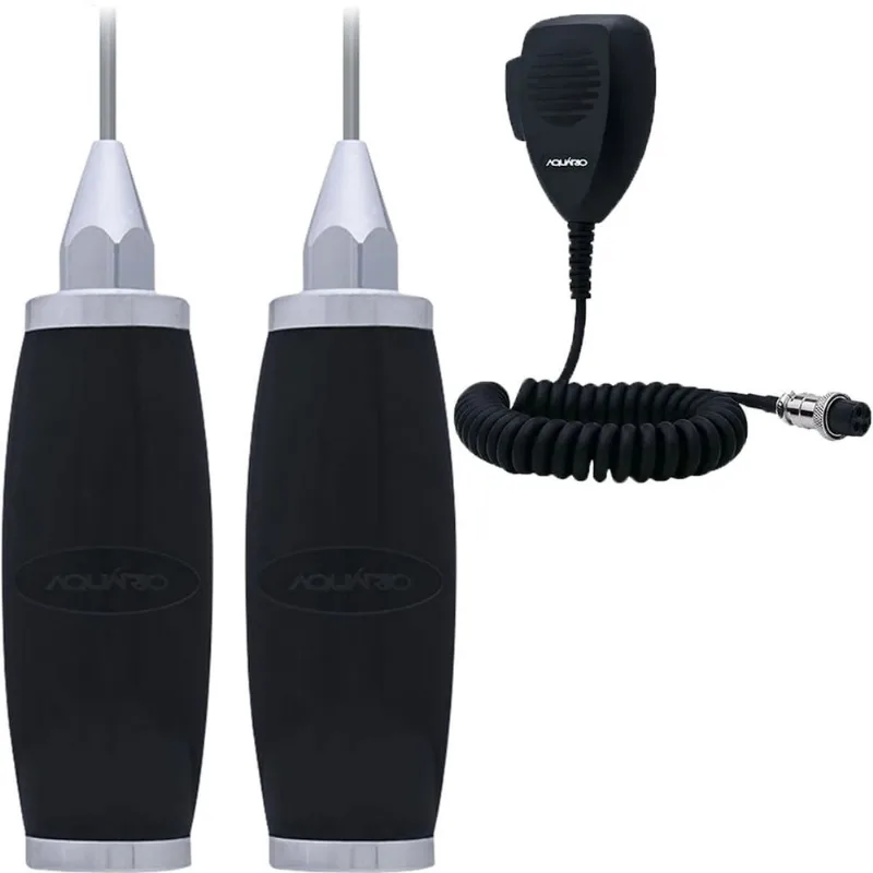 2 Antena Móvel px Radio Amador Marinox 2,70 metros B-2003p + 1 Microfone Ptt 4 Pinos Rp-04
