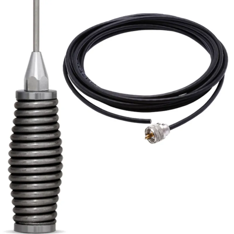 Antena Móvel px Marinox Mola na Base 2,70 Metros Radio Amador Caminhão B-2003 Cabo Coaxial 5,5 Metros