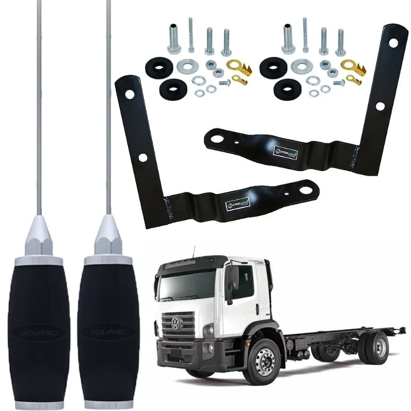2 Antena Móvel px Marinox 1,40 Metros B-2005p + Suportes Volkswagen Constellation + Parafusos Anti-Furto