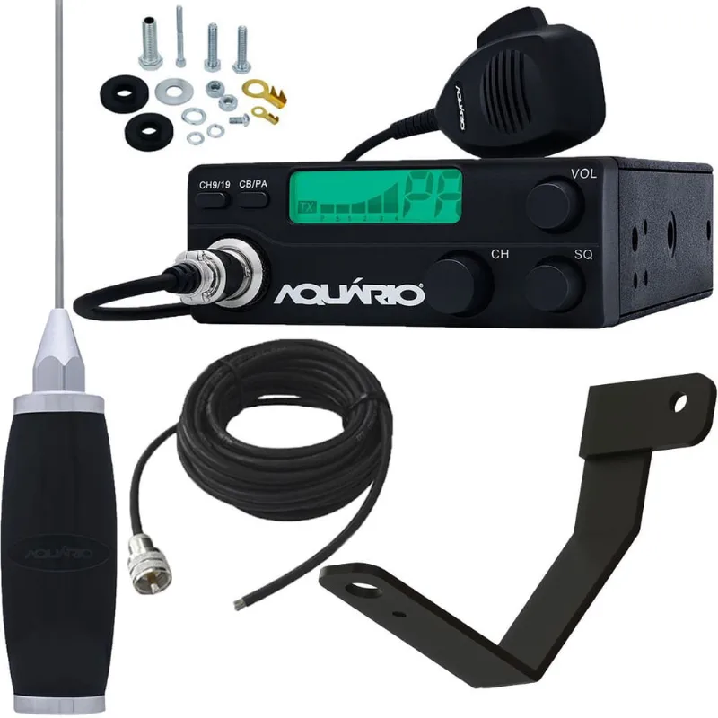 Radio px 40 Canais Rp-40 Antena Marinox 2,70 metros B-2003P Cabo 5,5 metros Suporte Novo Volvo fh Parafusos Anti Furto