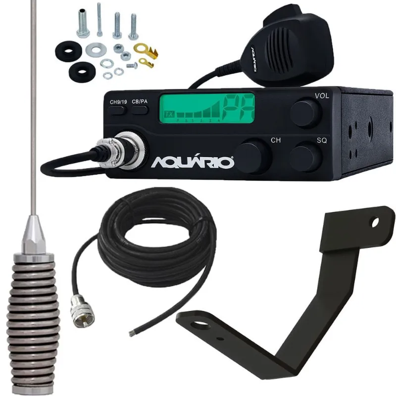 Radio px 40 Canais Rp-40 Antena Marinox 2,70 metros B-2003 Cabo 5,5 metros Suporte Novo Volvo fh Parafusos Anti Furto