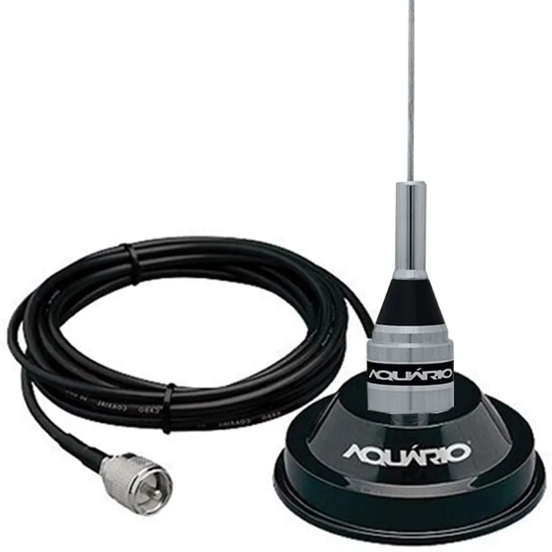 Antena Móvel 1/4 vhf 50cm 200W 131-900mhz M-300C Suporte Magnético Imã Forte Cabo 4 metros M-700K