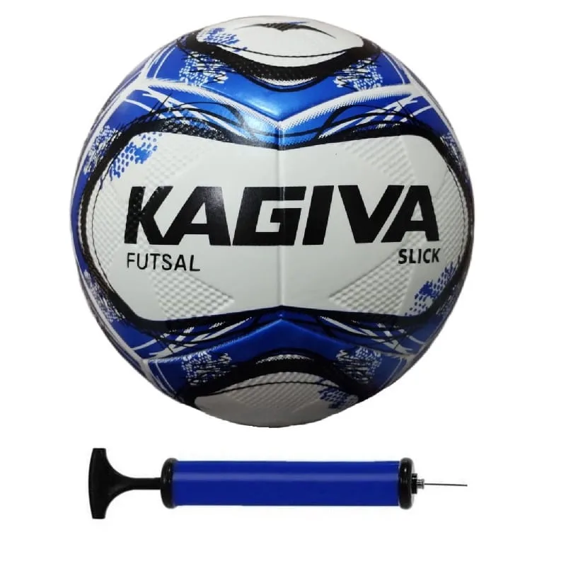 Bola Futsal Kagiva Slick Azul com Bomba de Ar - Não Disponível - Esporte E Lazer