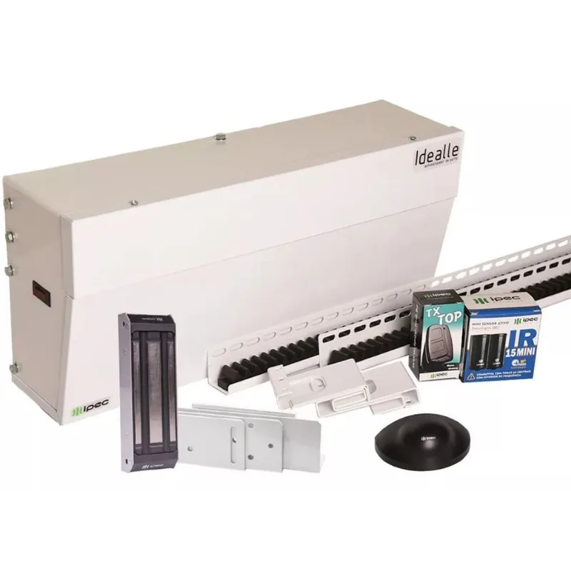 Automatizador Porta Social Deslizante 1 Folha 60kg Sensor Presença + Fechadura Magnética Branco