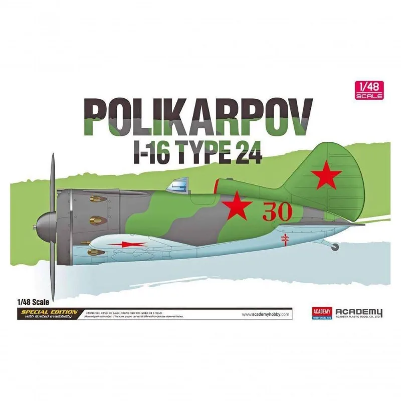 Academy Polikarpov I-16 Type 24 1-48 - Kit de Modelo Plástico