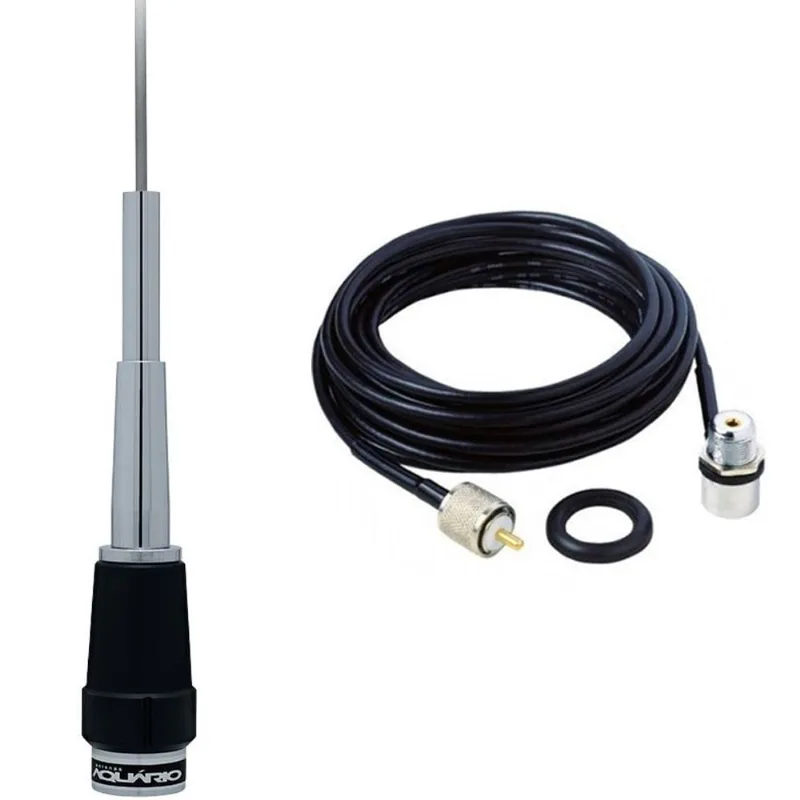 Antena Móvel Px 1,62 metros B-2070 + Cabo Coaxial Rg58 3,5 metros M-801k