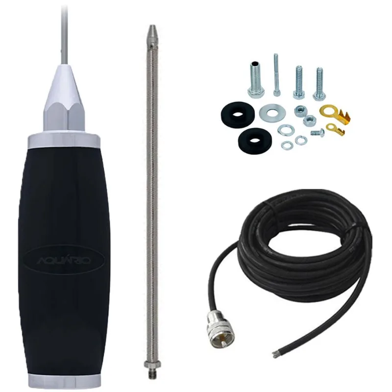 Antena Inox Móvel Px Caminhao 2,70 metros B-2003p Alongador 60cm Cabo 5,5 metros Kit de Parafusos