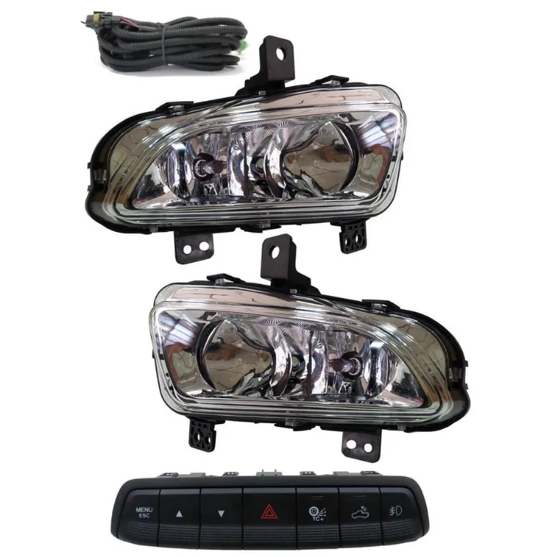 Kit Farol De Milha Fiat Strada 2020 2021 2022 Botão Painel
