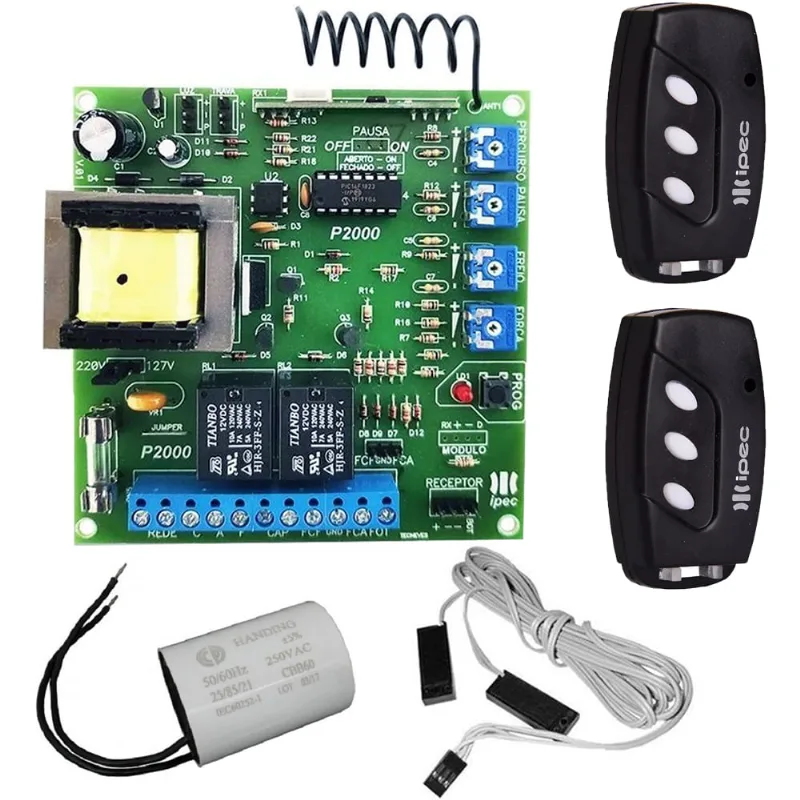 Central Placa Motor Peccinin 2 Controles Capacitor 12UF Sensor Basculante