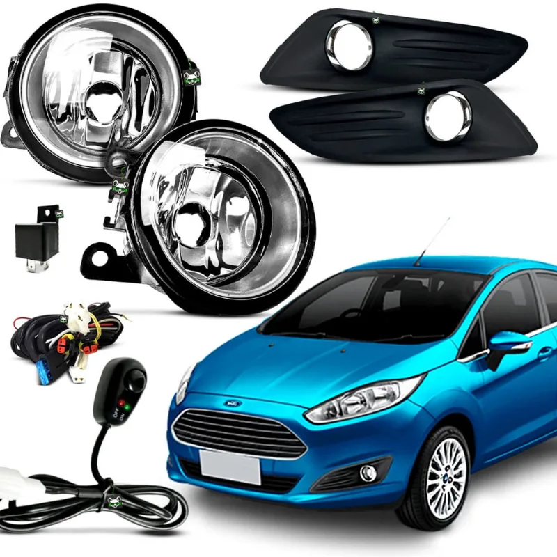 Kit Farol Auxiliar Milha New Fiesta 2013 2014 2015 2016 Botao Colante