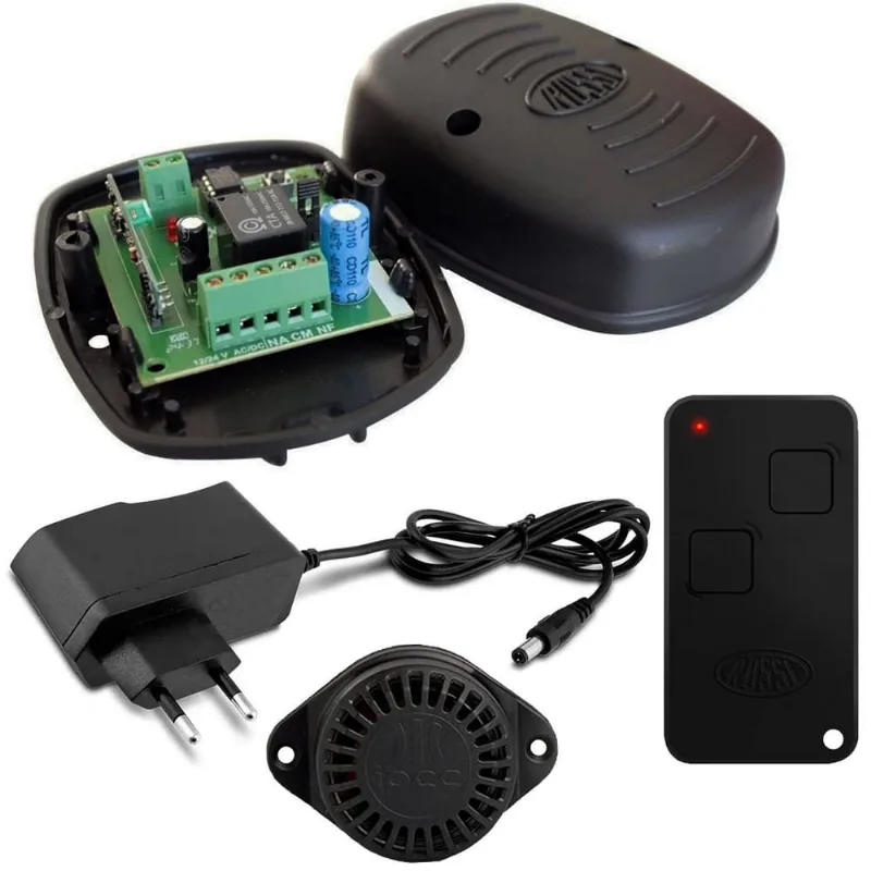 Receptor Rossi Rx 1024 Hcs 433mhz Controle + Fonte 12v + Sirene