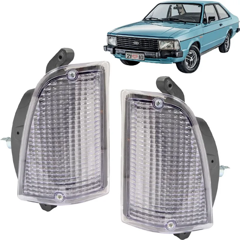 Par Lanterna Dianteira Pisca Corcel Ii 78/83 Branca Ld + Le