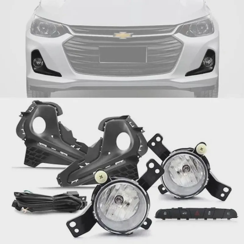Kit Farol Neblina Milha Onix Turbo Onix Plus 2020 em diante Botão Original