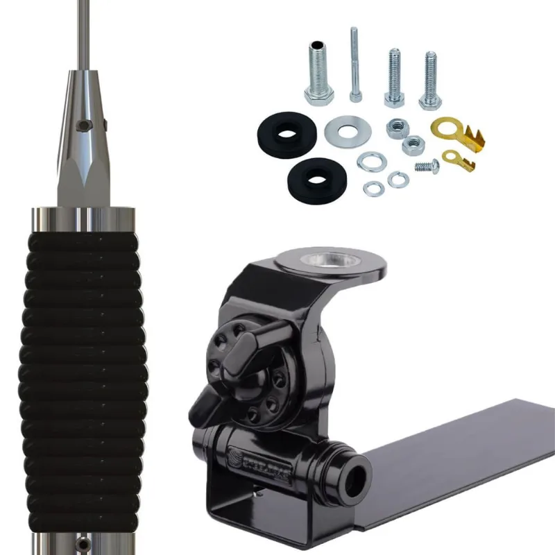 Kit Enfeite Antena Px Mini Maria Mole Inox 1,40 Metros Suporte Caminhonete Camionete Caçamba Carroceria Parafusos Anti-Furto