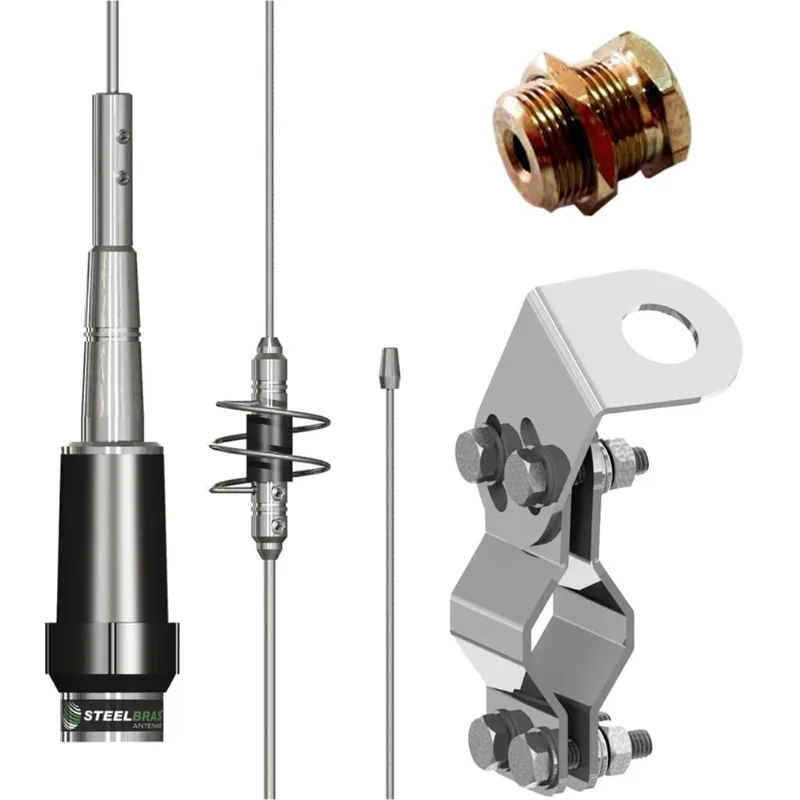 Antena Enfeite 86cm Suporte Tubular Tubo Grade Traseira Parafuso Fixação