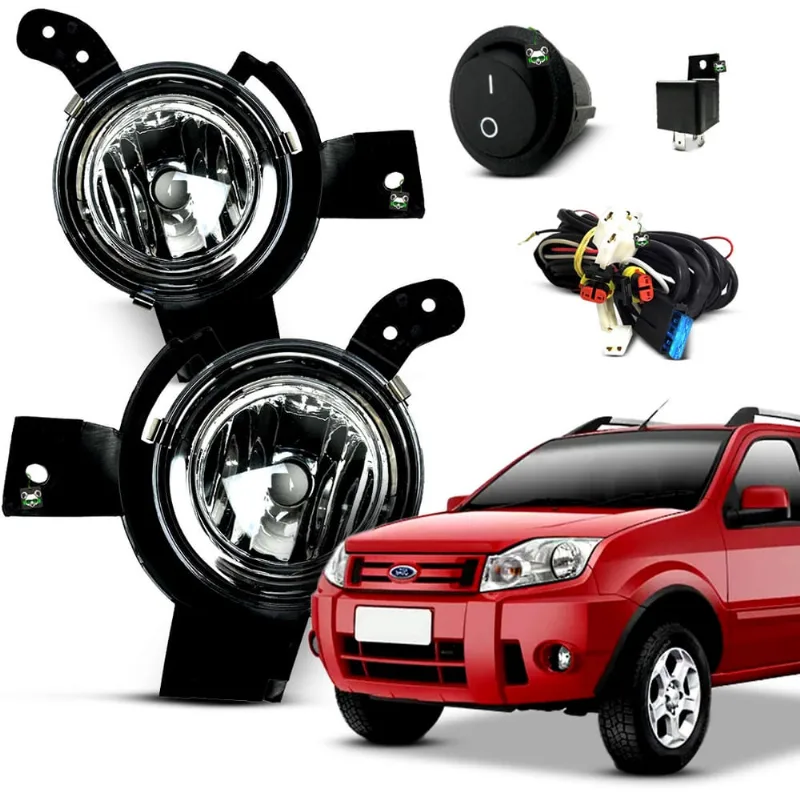 Kit Farol Auxiliar Milha EcoSport 2009 2010 2011 2012 2013 Botao Tic Tac