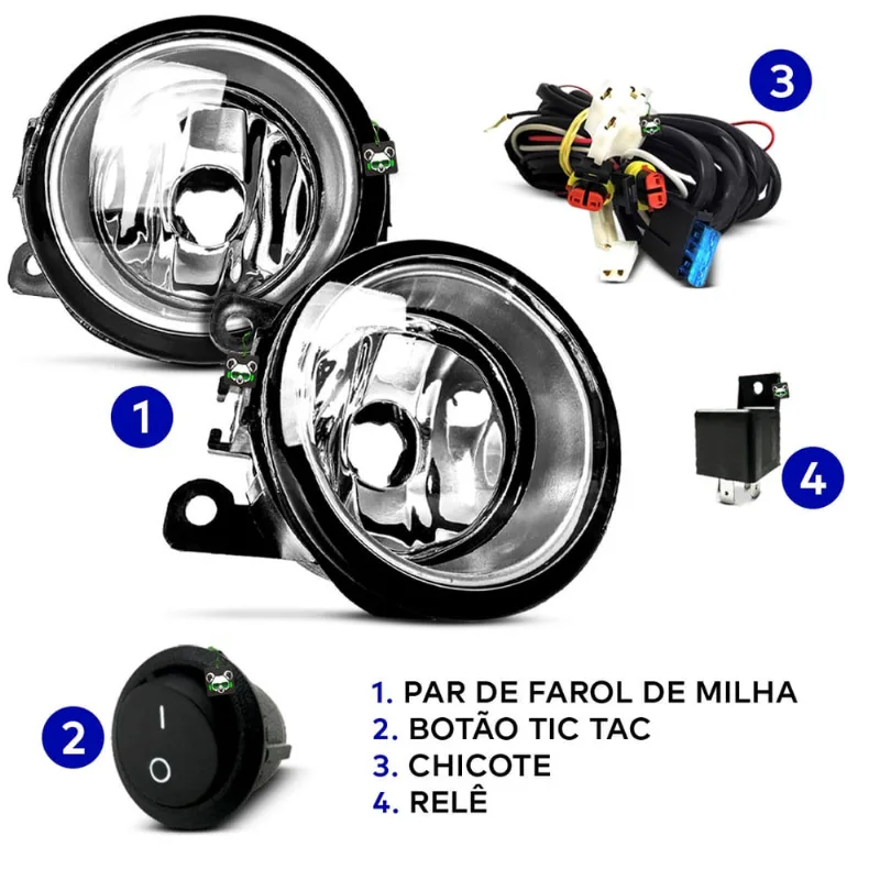 Kit Farol Auxiliar Milha Argo 2017 2018 2019 2020 2021 2022 Botao Tic Tac