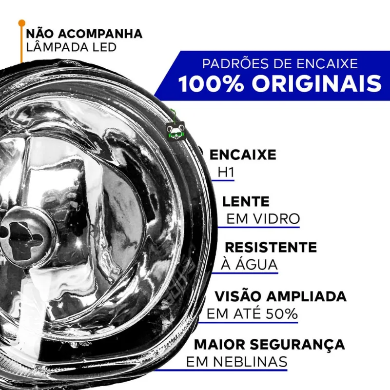 Kit Farol Auxi Milha Strada Adventure e Palio Weekend Adventure 04 05 06 07 S/Moldura Botao Tic Tac