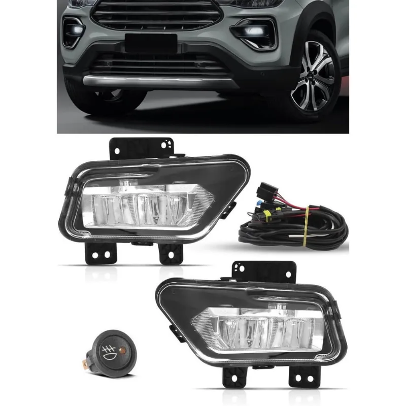 Kit Farol Milha Neblina Fiat Pulse 2022 Em Diante Farol Led