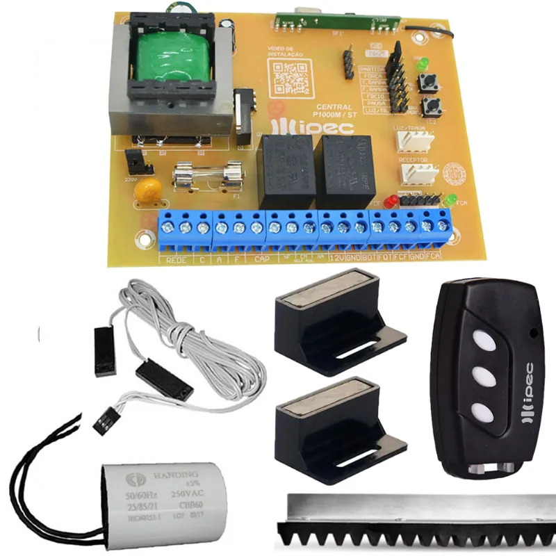 Placa Central P1000 Ipec Deslizante Basculante Mx30 Kx30 Controle Cremalheira 60cm Fim De Curso 220v