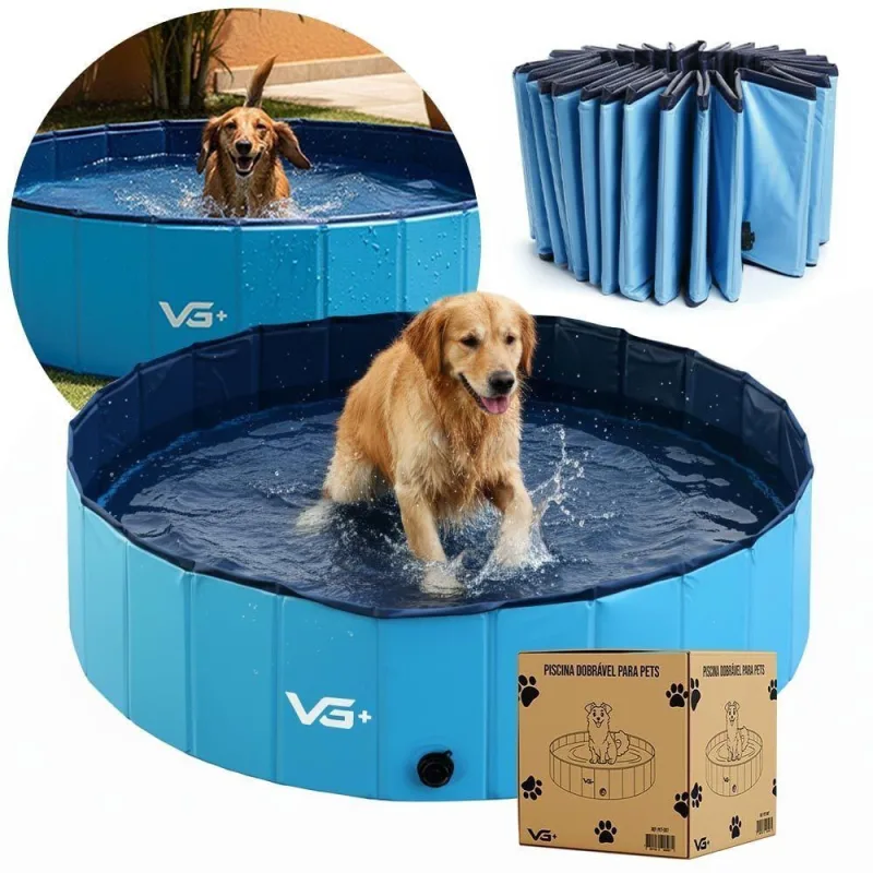 Piscina para Pets VG Plus 160cm X 30cm para Animais de Estimação Azul para Banho - OUTRAS - Esporte E Lazer