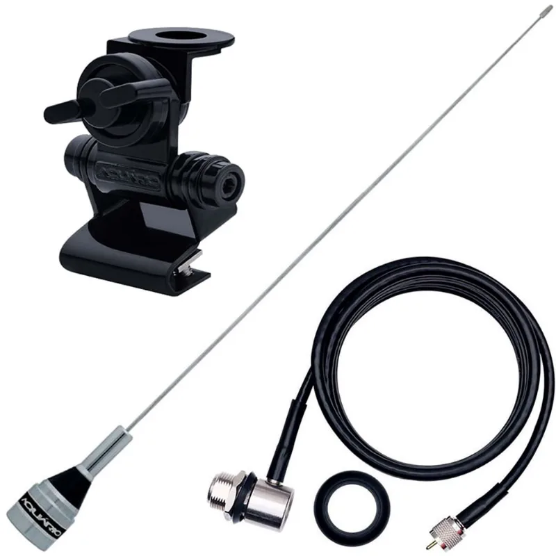 Antena Móvel Vhf 1/4 de Onda M-300c Cabo Coaxial Mini Motorola 5,5 metros Suporte Porta Malas