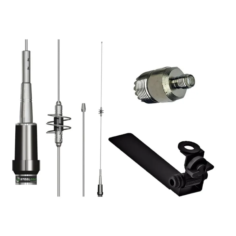 Antena Móvel Dual Band Suporte Adaptável Carroceria Caminhonete Adaptador Sma Uhf Femea Baofeng