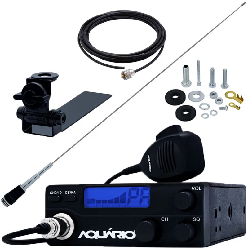 Rádio Px 40 Canais Rp-40 Antena Inox 1,62 Metros Cabo Coaxial 5,5 Metros Suporte Caminhonete