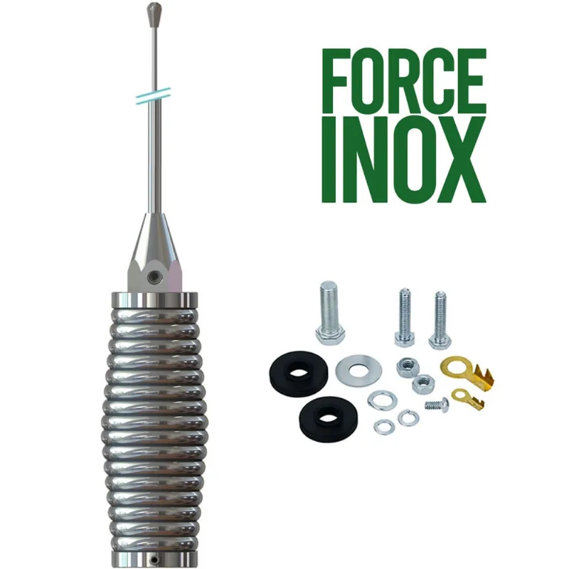 Antena Px Cromada Inox Bobinada Maria Mole 2,70 Metros + Parafusos Fixação