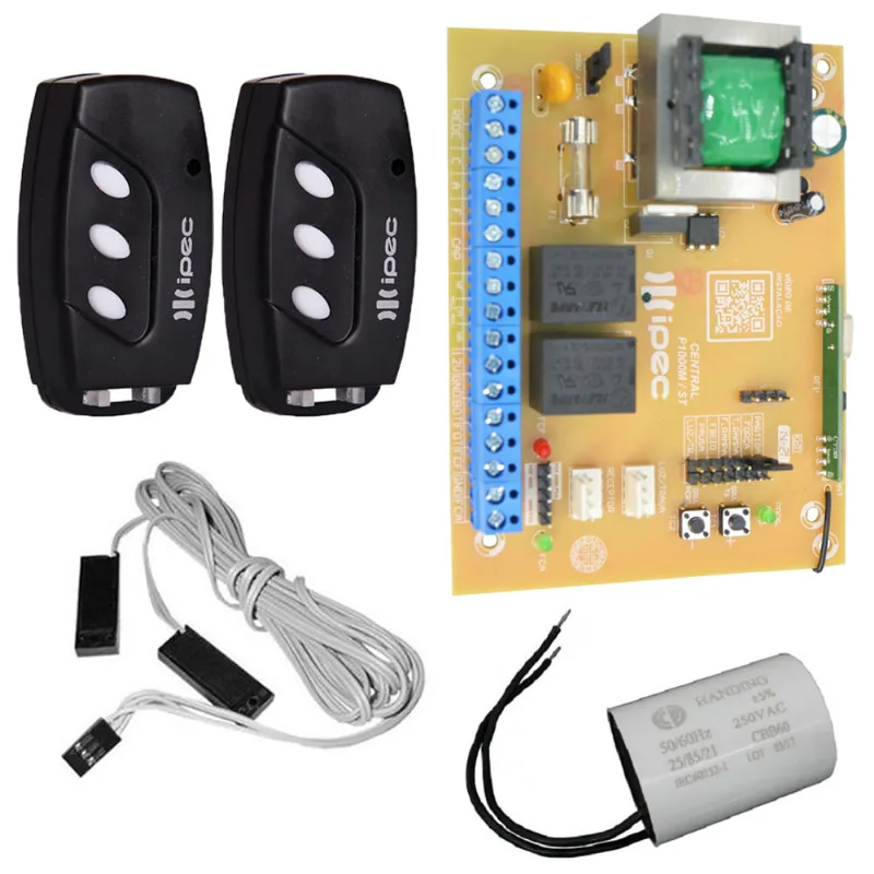 Central Placa Motor Portao Basculante Compativel Rossi Mx30 Kx30 Controles Capacitor