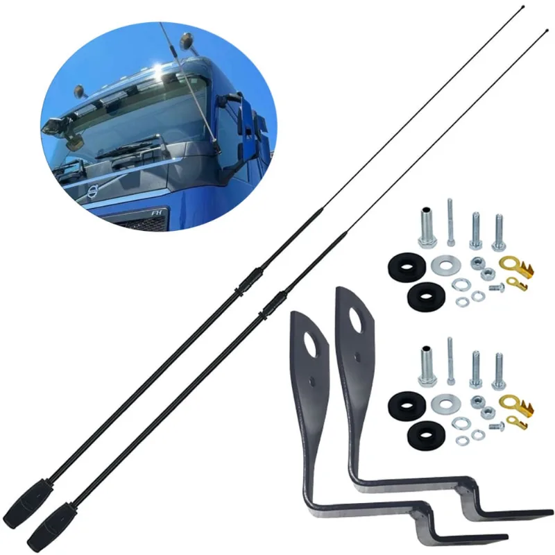 2 Antena Px Bobinada Black Argentina Viuva Negra 1,70m Dianteiro Volvo Fh