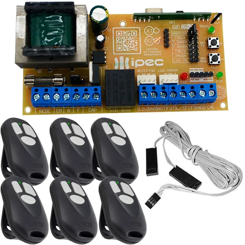 Central Placa Motor Deslizante Com Rampa 6 Controles Sensor Dz 70cm