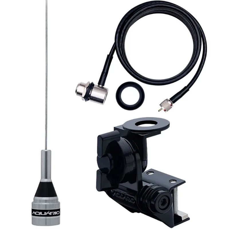Antena Móvel 1/4 Vhf 50cm M-300c Suporte Bi-articulado Calha Cabo Mini Motorola 5,5m