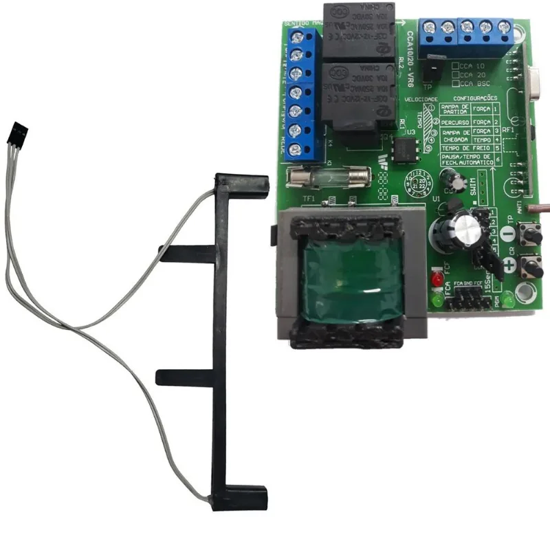 Central Placa De Comando Cca-10 Clp Sensor Dz Deslizante Regua 3 Vias 70cm
