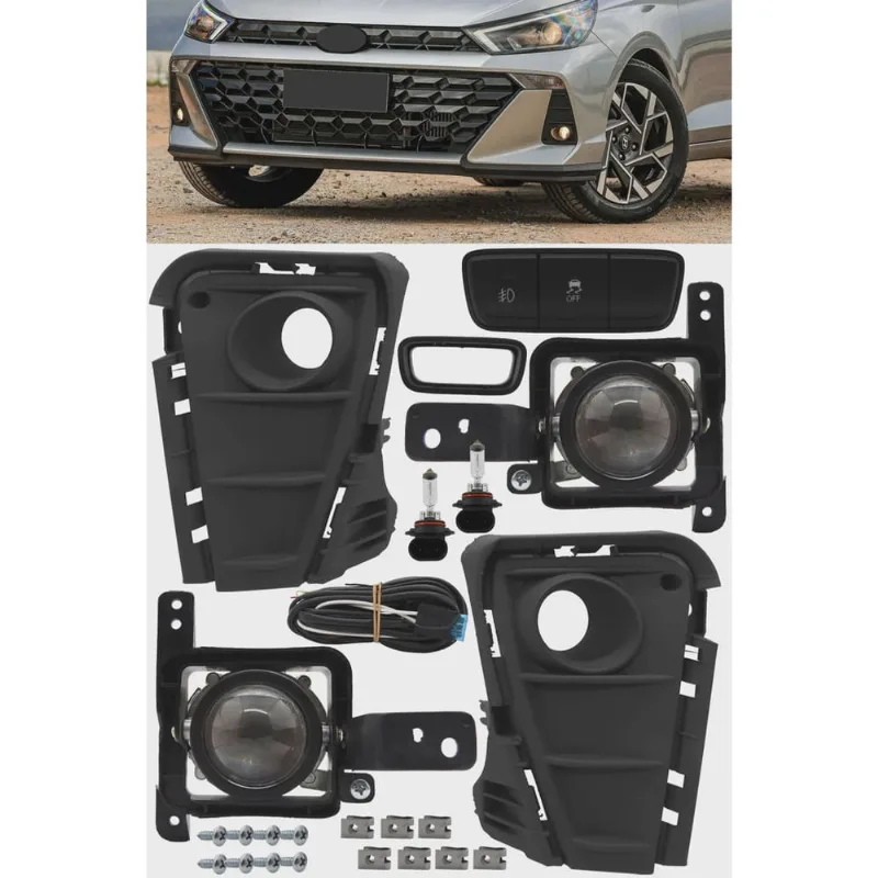 Kit Farol de Milha Neblina HB20 2023 em Diante Botão Painel