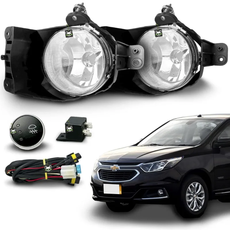 Kit Farol Auxiliar Milha Onix 2013 2014 2015 2016 2017 2018 2019 Botao Touch Universal