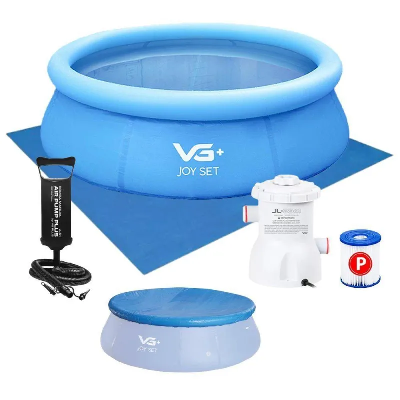 Piscina Inflável Joy Set 4760 L Circular 300 Cm Com Capa Filtro Bomba Forro Vg Plus 220v - OUTRAS - Casa E Construção