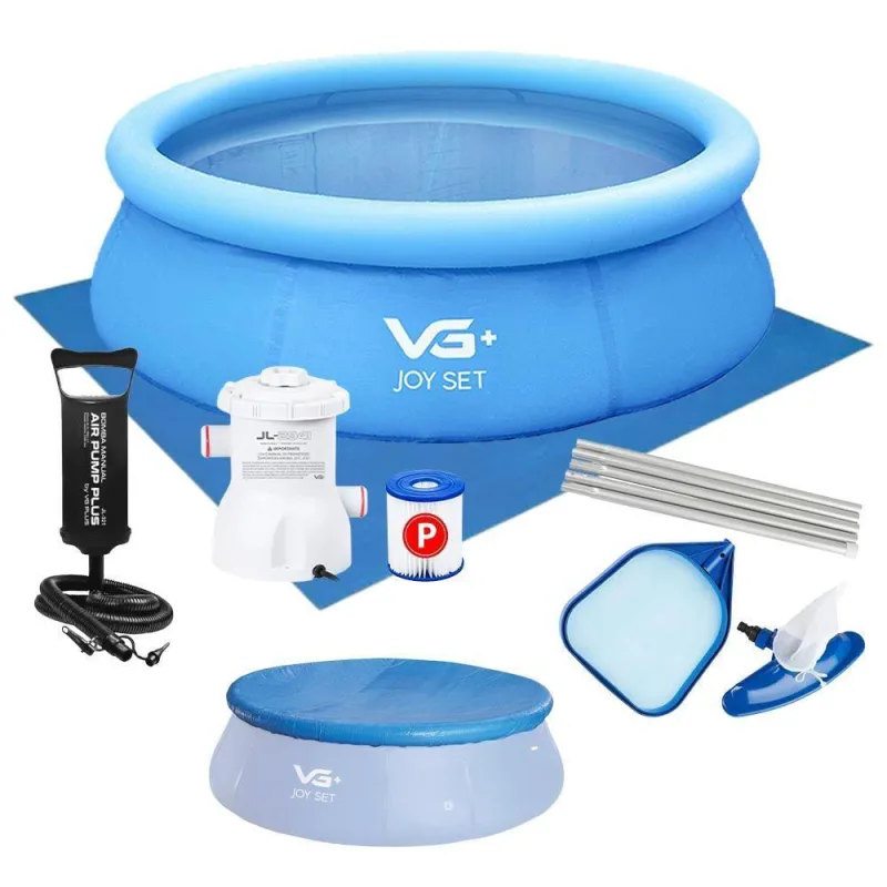 Piscina Inflável Joy Set 4760 L Circular 300 Cm Com Capa Filtro Bomba Forro Kit Limpeza Vg Plus 220v - OUTRAS - Casa E Construção