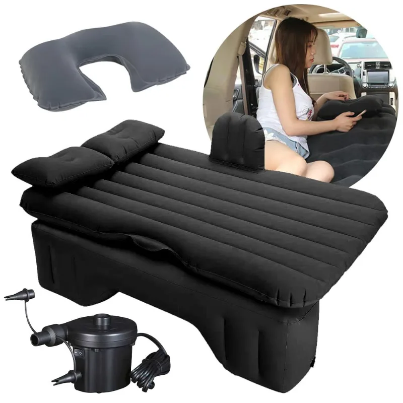 Colchão Cama Inflável Para Carro Com Bomba Elétrica E Almofada De Pescoço Vg Plus