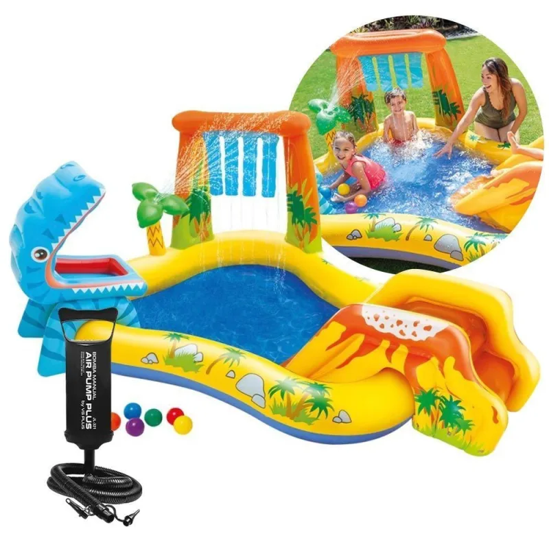 Centro de Diversões Inflável Parque dos Dinossauros Infantil com Piscina 216L Intex - Intex - Cama, Mesa E Banho