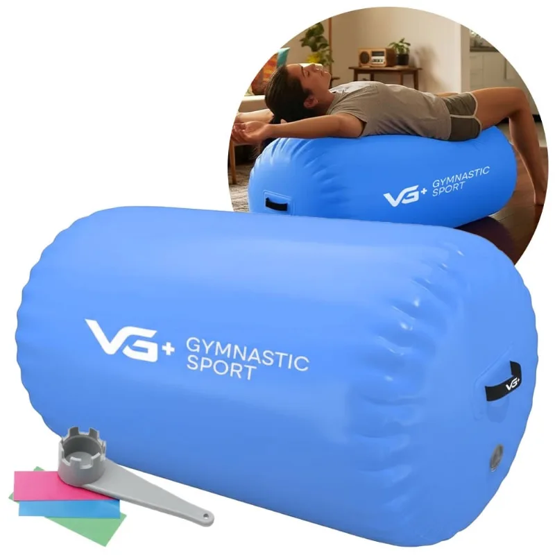 Rolo Inflável para Ginástica 100x60cm Roller Yoga VG Plus Azul