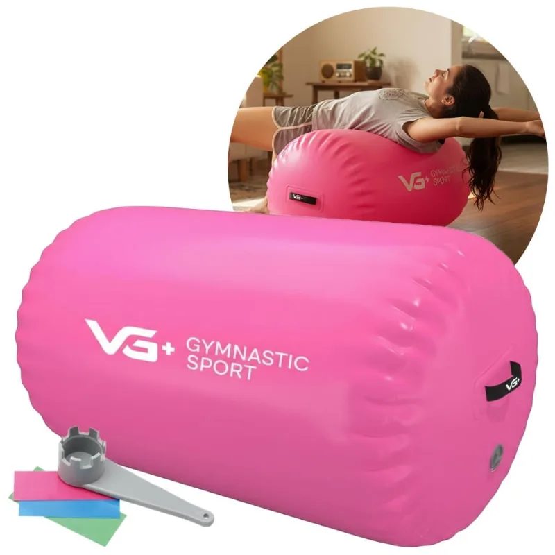 Rolo Inflável para Ginástica 100x60cm Roller Yoga VG Plus Rosa
