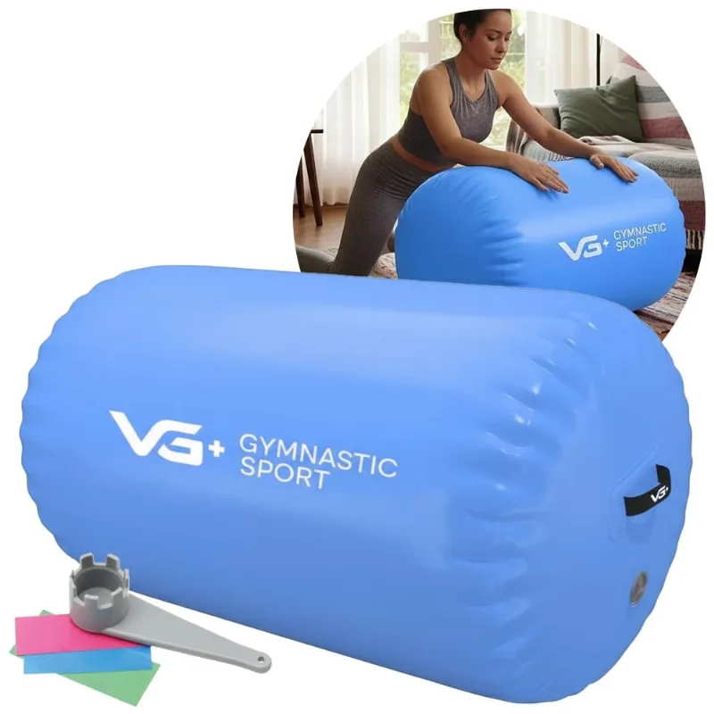 Rolo Inflável para Ginástica 120x75cm Roller Yoga VG Plus Azul