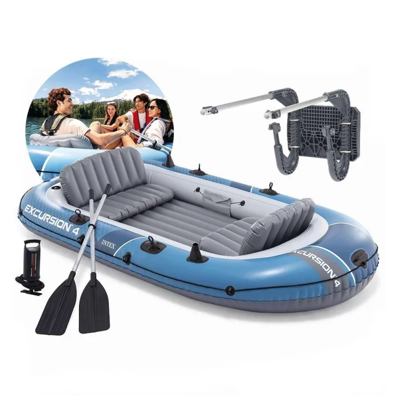 Barco Bote Inflável Excursion 4 para Passeios Pesca Lazer 4 Pessoas 500kg Intex - intex - Casa E Construção