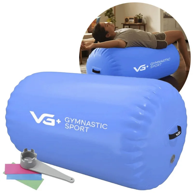 Rolo Inflável para Ginástica 100x70cm Roller Yoga Azul VG Plus