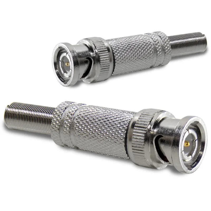 Kit 50 Conector Bnc Com Mola E Parafuso 4Mm Para Cftv
